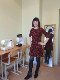 Трикотажное платье - работа Дарьи  - трикотажный курс!